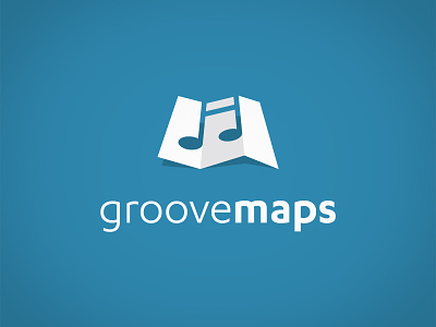 Groovemaps flat groove logo map music note