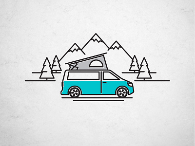VW Camper camper camping logo nature outdoors van