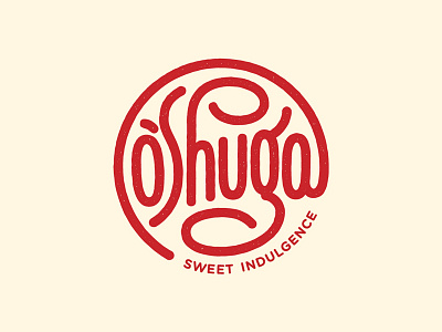 O'Shuga custom lettering handlettering logo rough stamp sweet typography