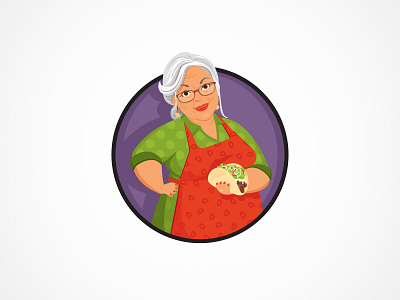 Big Madre badge character fast food food grandma granny hispanic latina logo madre tacos