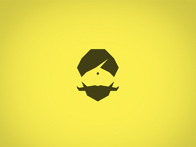 Guru beard geometric logo mark minimal turban