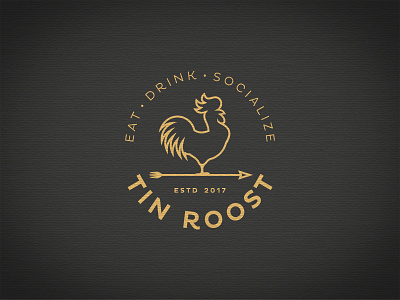 Tin Roost drink eat logo restaurant roost rooster