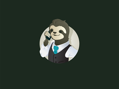 Business Sloth businessman character logo mark mascot mascot logo real estate realtor sleek sloth