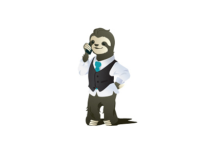 Business Sloth Whole Character Mascot businessman character logo mark mascot mascot logo real estate realtor sleek sloth