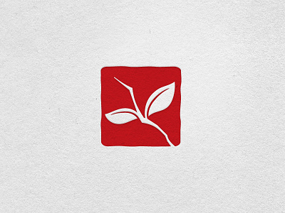 Crane Tea Plant bird crane japanese leaf logo mark plant seal stamp tea twig