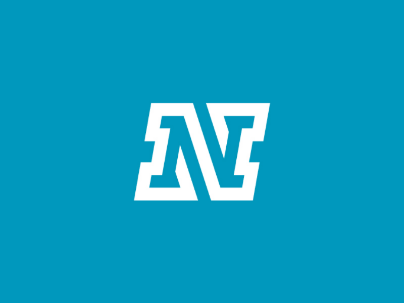 Monoline N monogram mark logo technology sport continuous line simple clean dynamic stroke geometric monoline strong letter monogram n