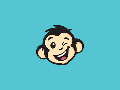 Cute monkey ape cartoon cheeky cute fun funny happy logo mark mascot monkey optimistic quirky smile wink