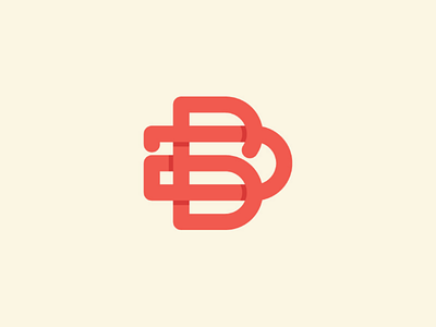 BD Monogram b bd continuous d db entangled flat initials intertwined knot letter letters logo mark modern monogram monoline stroke