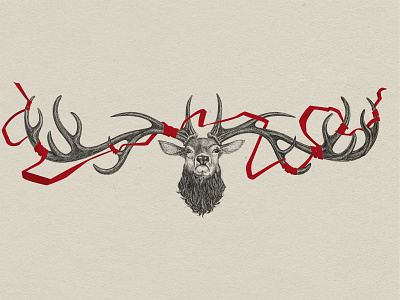 Deer2 antler antlers deer fantasy hand drawn illustration illustrativeart pencildrawing vector wildlife