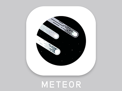 METEOR badge design flat illustration meteor space