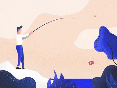 A LA PÊCHE AUX LIKES. art color design effect graphism illustration instagram likes minimalist texture