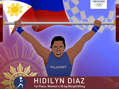 Tribute to Pinoy Olympians graphic design illustration portrait vector