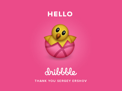 Hello Dribbble chick debut dribbble emoji hello invite thanks