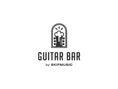 Guitar bar bar beer guitar identity logo music rock