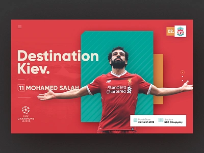 Destination Kiev. 02 champions concept football landing league liverpool red salah soccer uefa ui visual