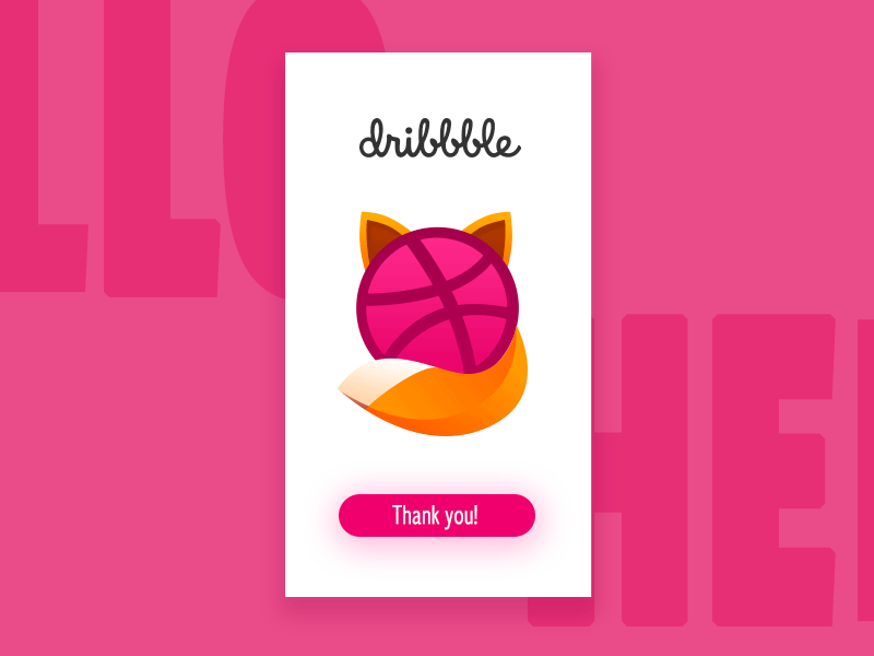 Hello Dribbble first fox hello invite thank