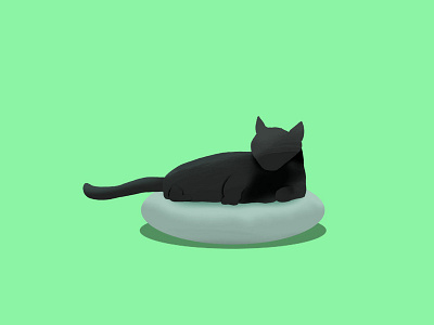 King of the House 2d illustration black black cat cat cat drawing cat illustration cat kitten cat lover design flat illustration illustration illustrator kitty kitty illustration minimalist munchkin munchkin cat procreate procreate brush singapore