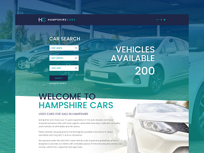 Hampshire Cars Used Car Dealer Website Concept automotive web design branding used car dealer website web design