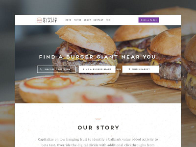 Homepage Design Concept for a Restaurant burgers food homepage restaurant web design