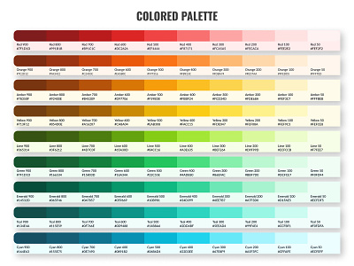 Colored palette - Web & Mobile UI branding color colored palette colorscheme colorspalette figma graphic design illustration logo ui