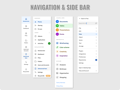 Navigation & Side Bar - Website