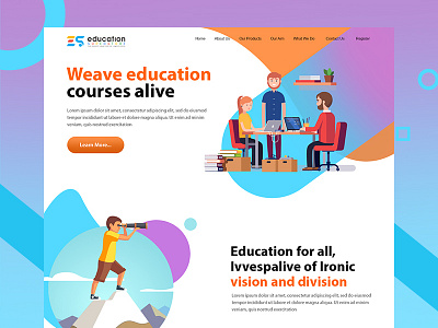 Landing page education landing mission vision web