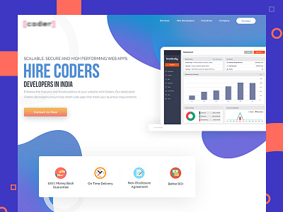 Coders code creative design developer hire landing page