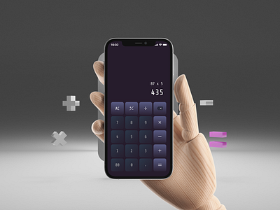 #DailyUI 004 - Calculator app calculator dailyui dark design mobile ui