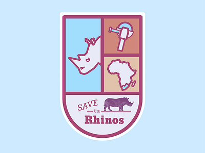 Save The Rhinos africa badge rhino