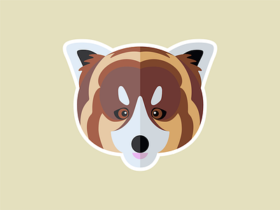 Red Panda animal flat panda red