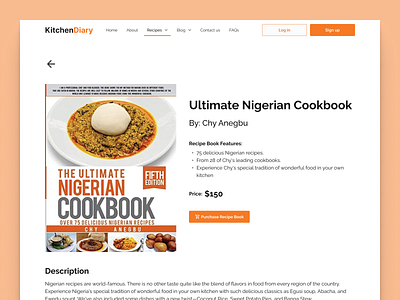 Recipe book purchase page design recipe website ui ux