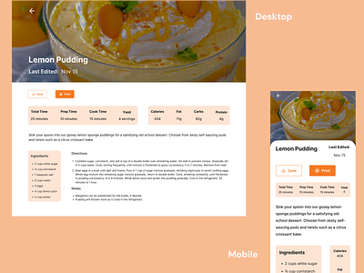 View recipe design recipe recipe books recipe website ui ux view recipe