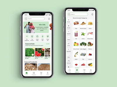 Home and categories pages categories page design food app home page product design ui ui design uiux design ux ux design