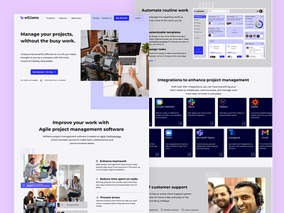 Home page design home page project management website ui uiux design ux