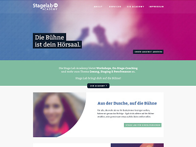 Soft Relaunch - Stage Lab Academy landingpage music website