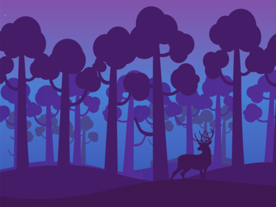 Night forest illustration by AKHIL PRASENAN - Dribbble