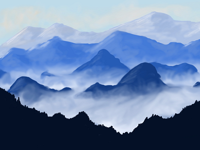 Misty Mountains design digital painting drawing graphic graphic design illustration illustrator