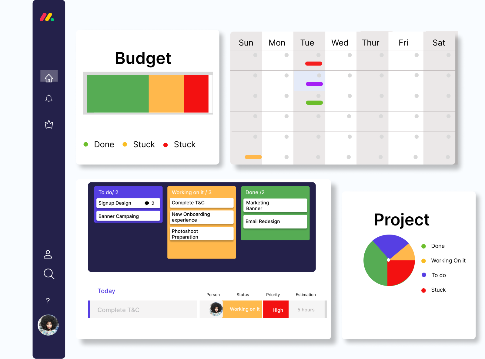 Project Manger Dashboard by Damilola Omojeminiyi on Dribbble