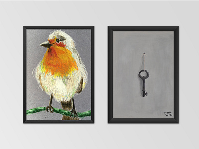 The Wall bird decoration fly frame key oil paint acrylic painting paintings sketch space sparrow wall