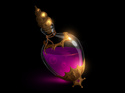 Potion digital element energy game gold icon magic painting potion syrup violet