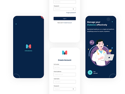 mDiabetes app app design ui ux