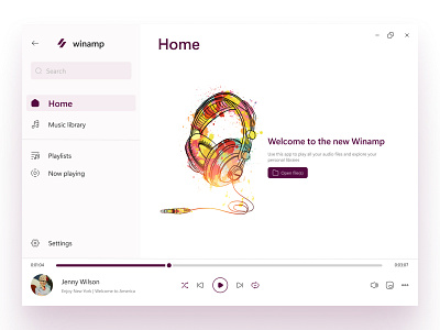 Winamp Redisgn app design ui ux