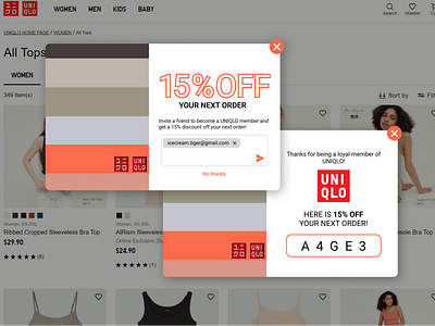 Store Discount Pop Up clothing store dailyui design challenge discount discount overlay discount pop up figma figma design online store overlay pop up store store discount ui ui design ux ux design web design website