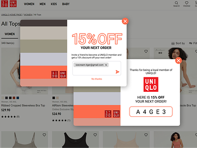 Store Discount Pop Up clothing store dailyui design challenge discount discount overlay discount pop up figma figma design online store overlay pop up store store discount ui ui design ux ux design web design website
