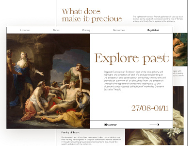 Art Exhibition Web-site Main Page art design exibition homepage main page main screen uiux design web web design