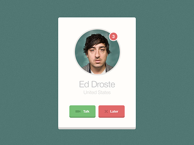 Incoming Video Call (freebie) artist call clean design detail ed droste element entypo flat free freebie green grizzly bear helvetica incoming minimal pastel psd rating skype stars ui ux vector video