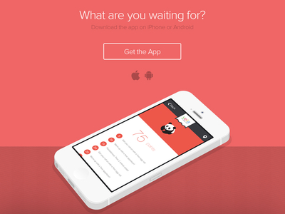 Get the App app clean detail flat minimal pastel red ui user interface ux website
