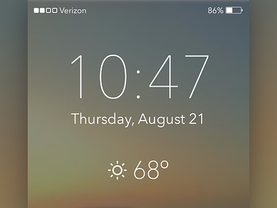 Locked Screen alert app clean flat freebie iphone locked screen minimal mobile ui weather