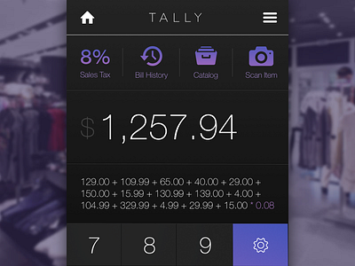 Daily UI #004 / Tally.cash Calculator cash checkout credit card ecommerce shopping tally