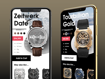 Luxury Watch Application [FREE .sketch file] clean design detail ecommerece flat free freebie minimal professional ui user interface ux watches